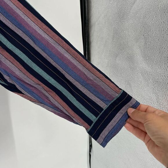 CJ Banks Women's Striped Button Front Groovy Tunic Blouse Multicolor Size 3X - Picture 7 of 9